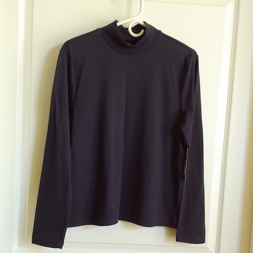 Gloria Vanderbilt Casuals long sleeve shirt, Color: Twilight Navy, Size Large